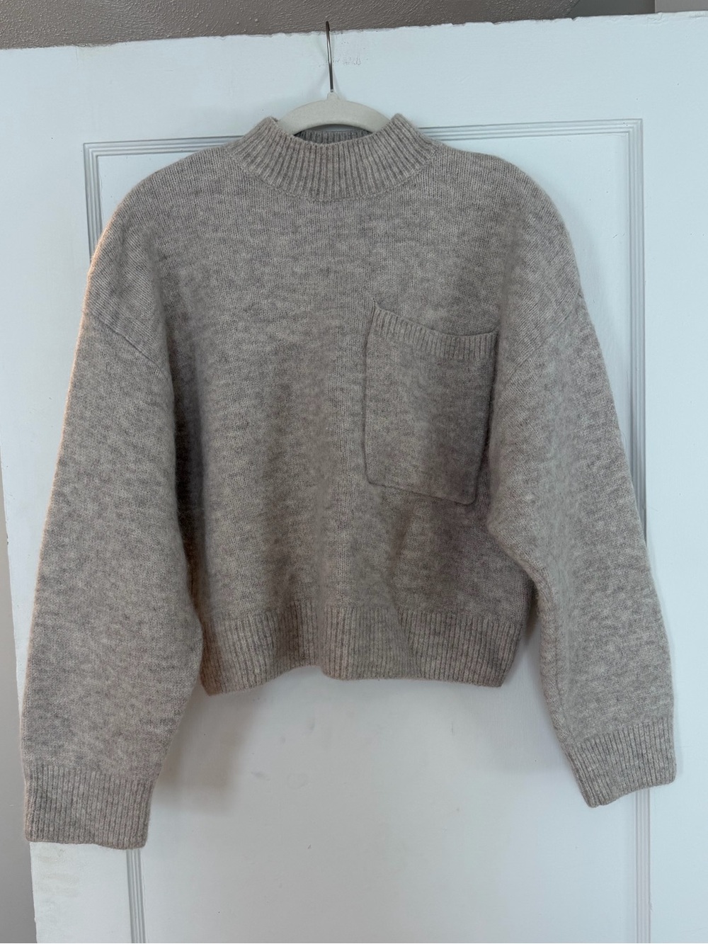 & Other Stories Cropped Mock Neck Sweater